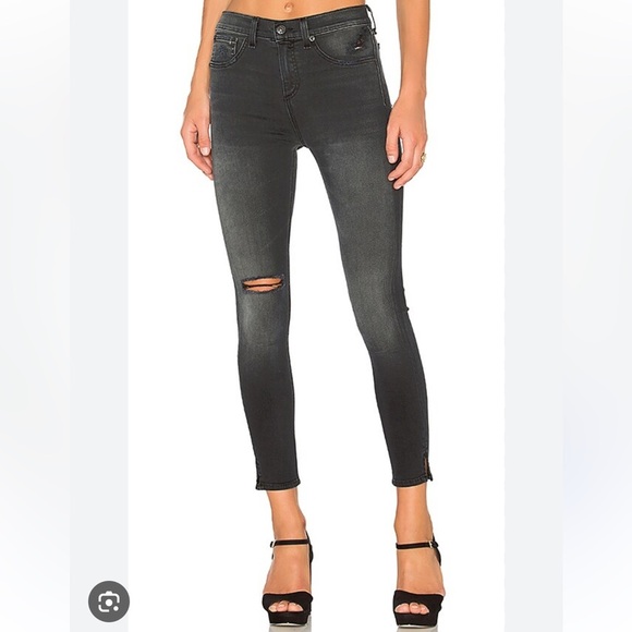 rag & bone Denim - NWT Rag & Bone 10in Capri with Slit Distressed Faded Skinny Jeans Size 31